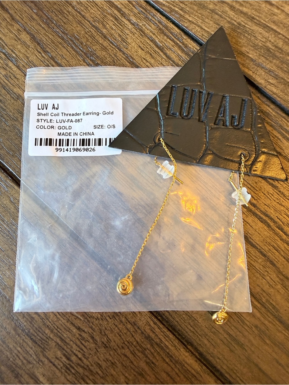 Luv Aj Gold Shell Coil Threader Drop Earrings